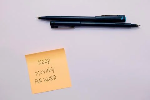 Keep Moving Forward Note Stock Photos