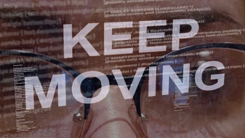Keep moving text on background of female developer Stock Footage 107202044