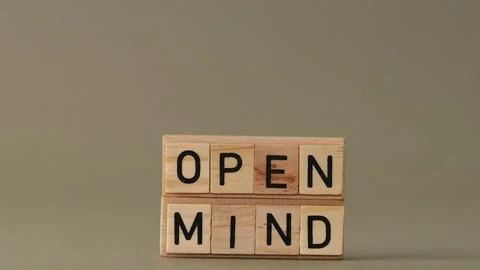 Keep an open mind symbol. Wooden blocks with words Keep an open mind Stock Footage 282670430