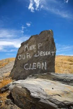 Keep our desert clean Stock Photos