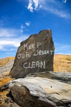 Keep our desert clean Stock Photos