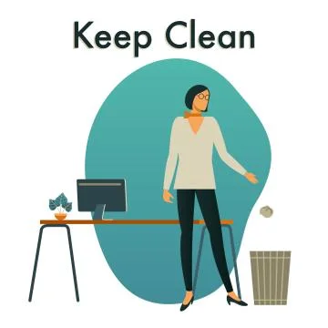 Keep Our Workplace Clean. Stock Illustration