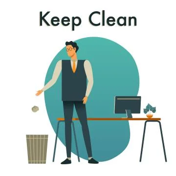Keep Our Workplace Clean. イラスト素材