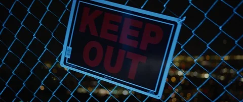 Keep Out, Authorized Personnel, Warning Security Cameras signs Stock Footage 126690948