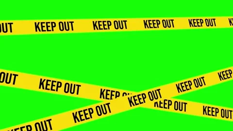 Keep Out Barricade 4K Animation, Green Background for Chroma Key Use Stock-Footage 171810478