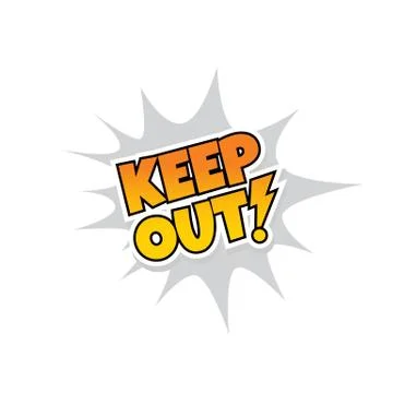 Keep out warning explodtion splash text vector Stock Illustration