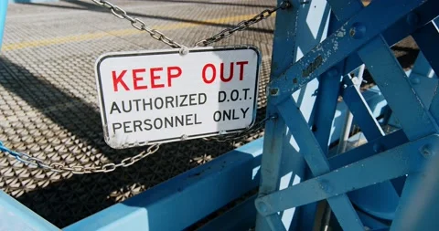 Keep out warning sign dangling 動画素材 221872188