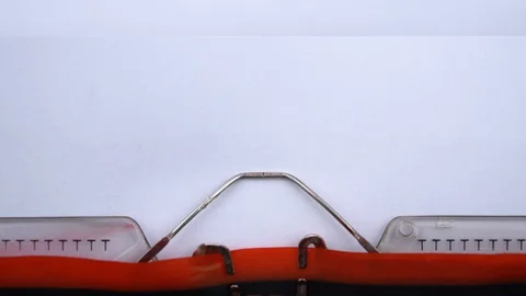 Keep off - phrase printed on an old typewriter in red letters, close up. Stock Footage 126644784