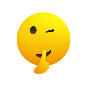 Keep Quiet! - Shushing, Winking, Cheeky Emoji Gesturing, Asking for Be Quie.. Stock Illustration