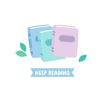 Keep reading books Stock Illustration