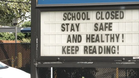 Keep Reading School Closed During Pandemic Video stock 129746939
