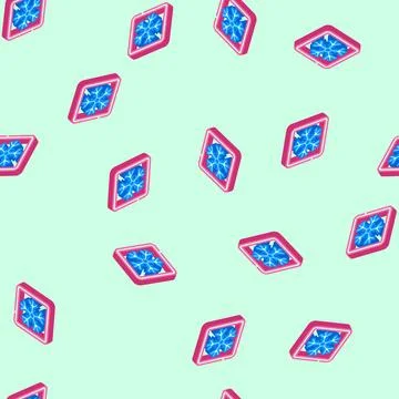 Keep refrigerated product label warning isometric icon seamless pattern Illustrazione stock