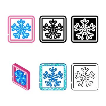 Keep refrigerated product label warning color icon vector range Stock Illustration