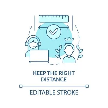 Keep right distance turquoise concept icon 스톡 일러스트
