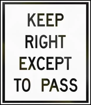 Keep Right Except To Pass in Canada Stock Illustration