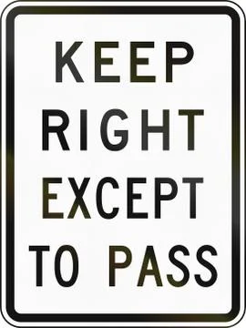 Keep Right Except To Pass Illustrazione stock