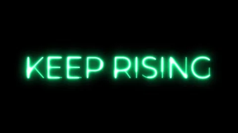 Keep Rising Neon Text Animation Video stock 318339118