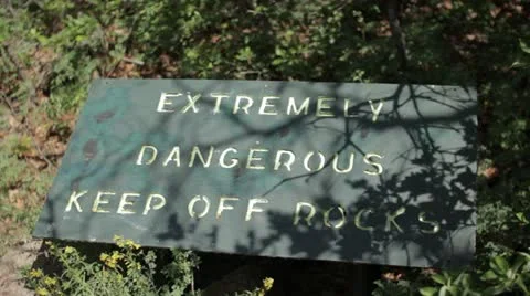 Keep Off Rocks Sign Stock Footage