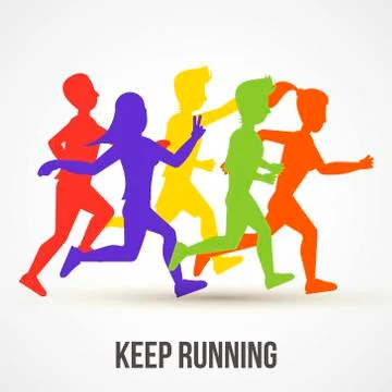 Keep running vector illustration. World health day poster design. Save health Stock Illustration