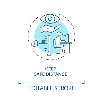 Keep safe distance concept icon Stock Illustration