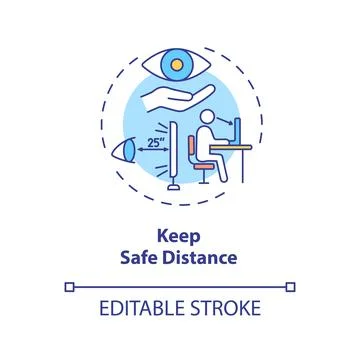 Keep safe distance concept icon 스톡 일러스트