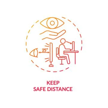 Keep safe distance concept icon Stockillustratie