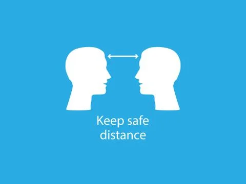 Keep safe distance icon. Vector illustration, flat design. Stock Illustration