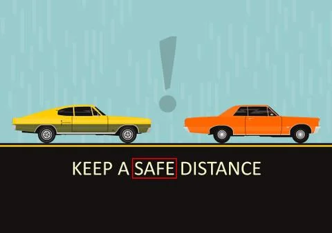 Keep a safe distance. Stock Illustration
