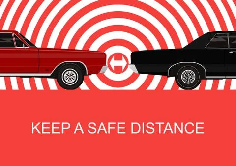 Keep a safe distance. Stock Illustration
