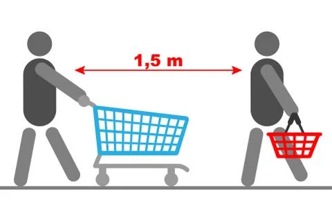 Keep safe distance Stock Illustration