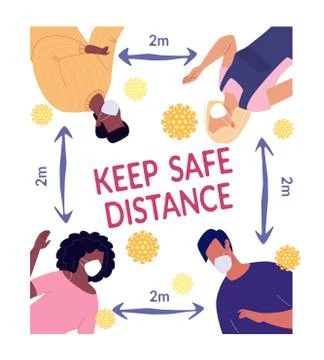 Keep safe distance. Illustrazione stock