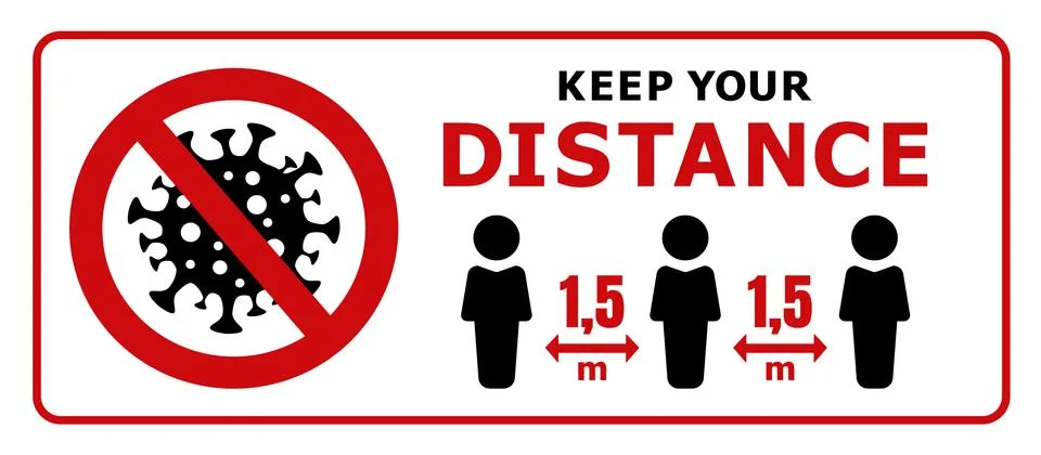 Keep safe distance Stock Illustration