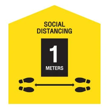 Keep a safe distance from standing in front. Simple vector icon over white ba Stock Illustration