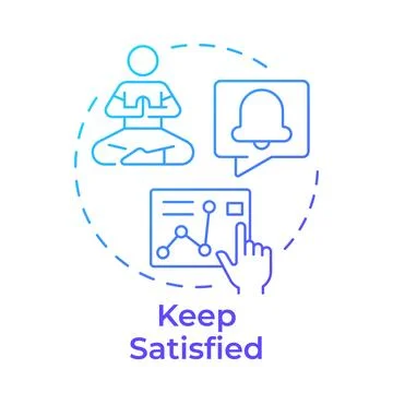 Keep satisfied blue gradient concept icon Stock Illustration