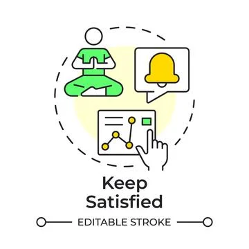 Keep satisfied multi color concept icon Stock Illustration
