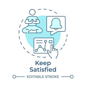 Keep satisfied soft blue concept icon Stock Illustration