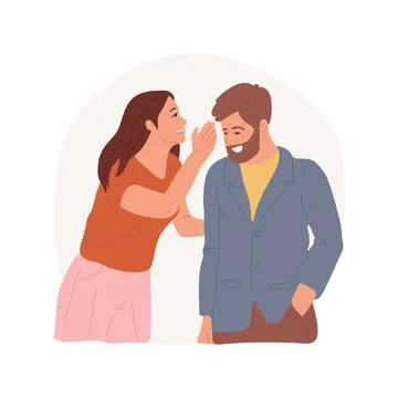 Keep a secret isolated cartoon vector illustration. Ilustración de archivo