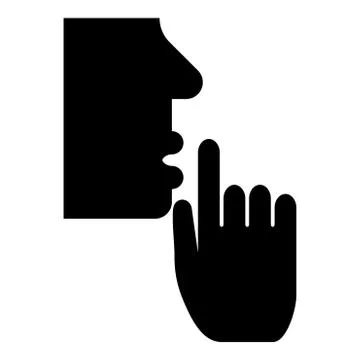 Keep silence concept Man shows index finger quietly Person closed his mouth S Illustrazione stock