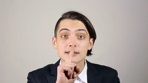 Keep Silence, Gesture by Young Man 스톡 동영상 73651470