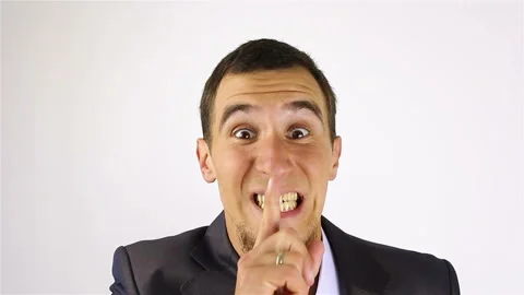 Keep Silence, Gesture by Young Man Stock-Footage 92507313