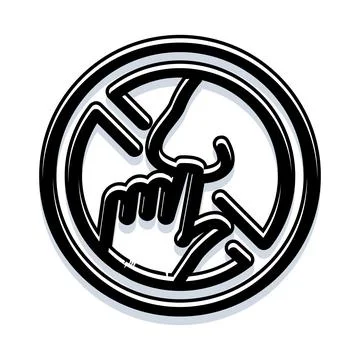 Keep silence hand gesture information sign Stock-Illustration
