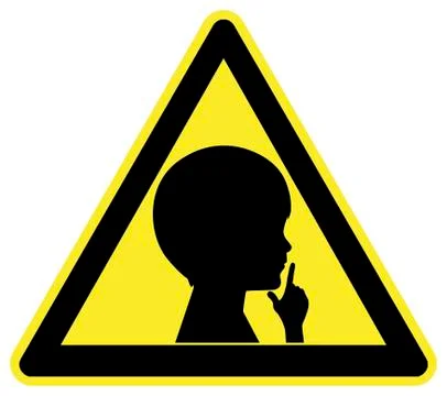 Keep Silent Sign with Child Stock Illustration