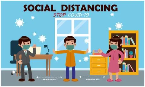 Keep social distance from everyone to spread germs Stock Illustration