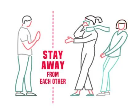 Keep Social Distance Stock Illustration