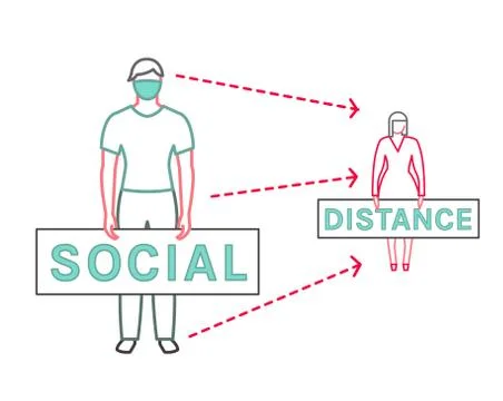 Keep Social Distance Stock Illustration