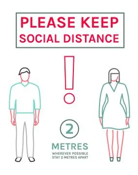 Keep Social Distance Stock Illustration