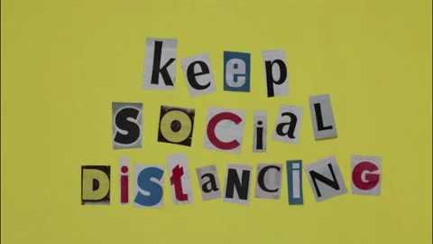 Keep social distance stop motion study Vídeo Stock 131434540