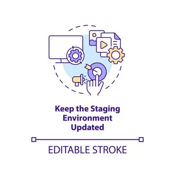 Keep staging environment updated concept icon Illustrazione stock