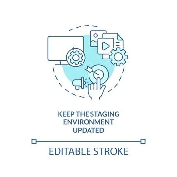 Keep staging environment updated turquoise concept icon Illustrazione stock
