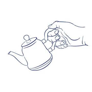 Keep teapot in hand Stock Illustration